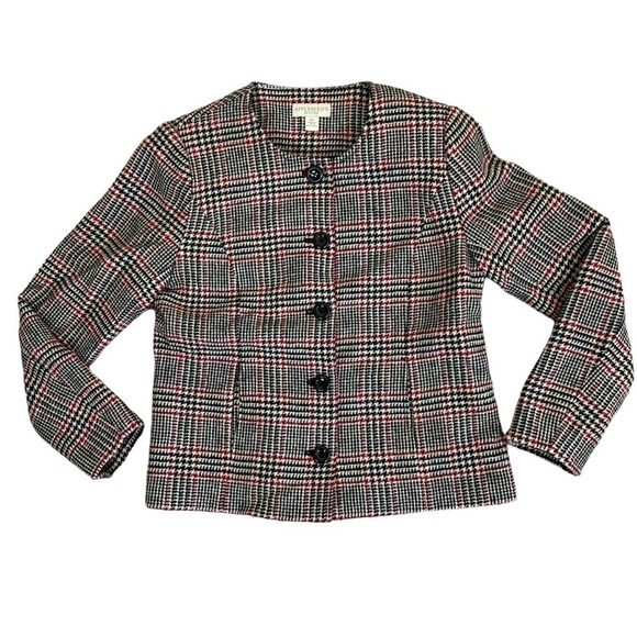 Appleseed’s Vintage Wool Blazer Buttonfront Houndstooth Jacket Classic Tailored - Picture 5 of 16